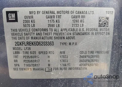 2013 GMC Terrain Sle-1 from USA, damaged, VIN 2GKFLREK6D6203363